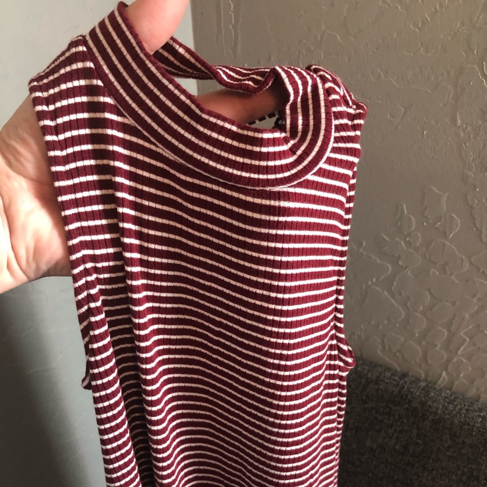 6/6x Art&Class stretchy maroon striped dress